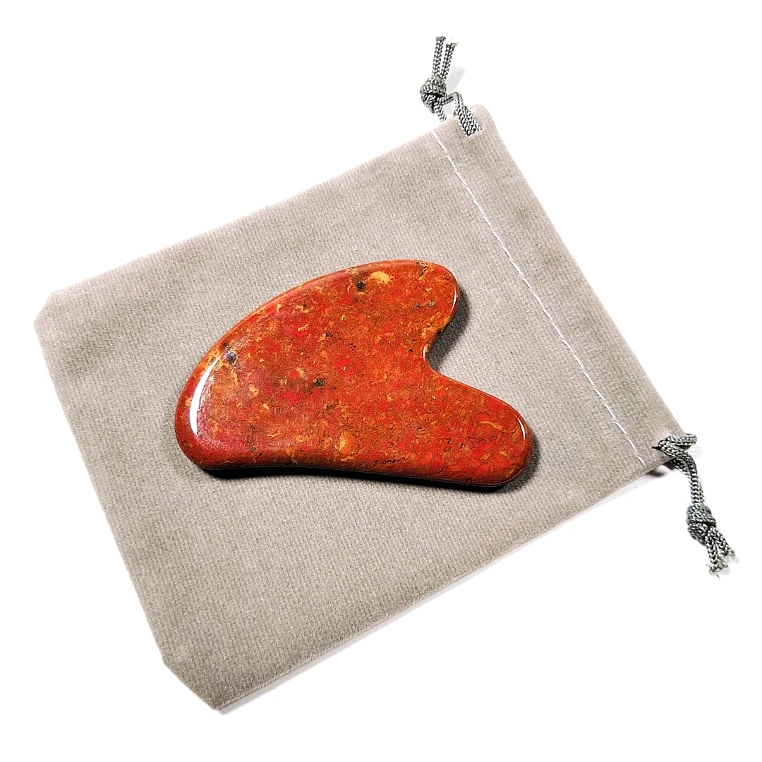 

in stock! factory natural jade stone heart shape mookaite jasper gua sha stones massage tool