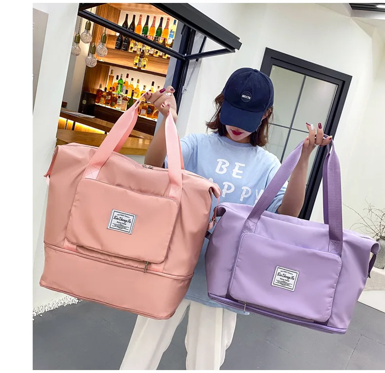 

Wholesale 2021 Folding Waterproof Fitness Bag Unisex Tote Bags with Custom Printed Logo Spend a Night Travel Bag