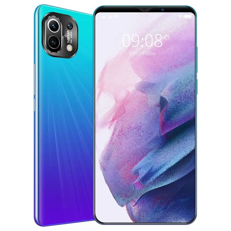 

Hot selling M11 pro 6GB+128GB smartphone 6.1 inch phone supports 5G network Fingerprint GPS Android 10 mobile phone, Gradient blue/black/gradient purple