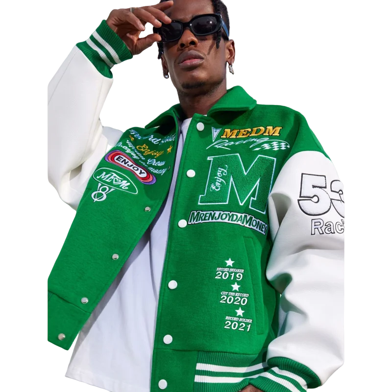 LAYENNE High Quality Varsity Jacket Men Chenille Embroidery Leather Sleeves Custom Baseball Letterman Varsity Jacket