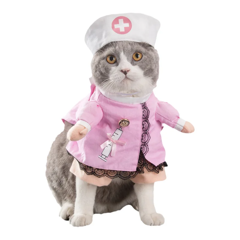 

Spring and Autumn Pet Cat Costumes Cute Funny Costumes Funny Cat and Dog Clothes Stand In Disguise Three-dimensional.
