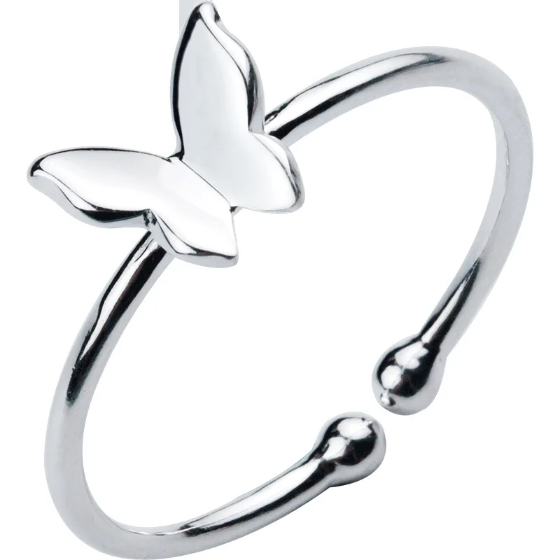 

Eaby Amazon Best Selling Open Cuff Butterfly Rings Adjustable 925 Sterling Silver Butterfly Opening Rings For Young Girls