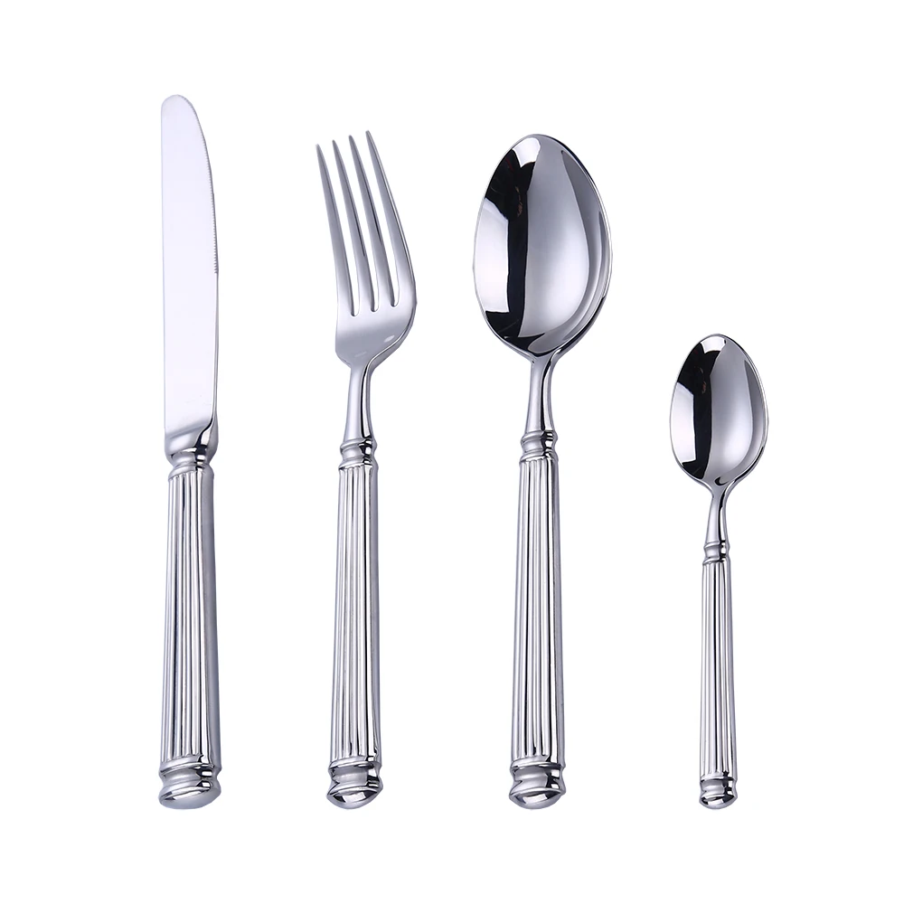 

Forged Shine Mirror Polish Flatware Stainless Steel Luxury Cutlery Set, Gold