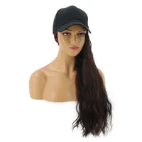 

New fashion wigs 22'' dark brown popular fashionable synthetic cap attached hair cap style wig