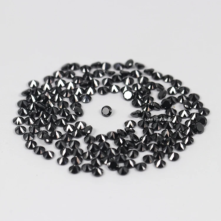 

wholesale price wuzhou 0.8-2.9mm loose lab created mossanite diamond stones round black moissanite