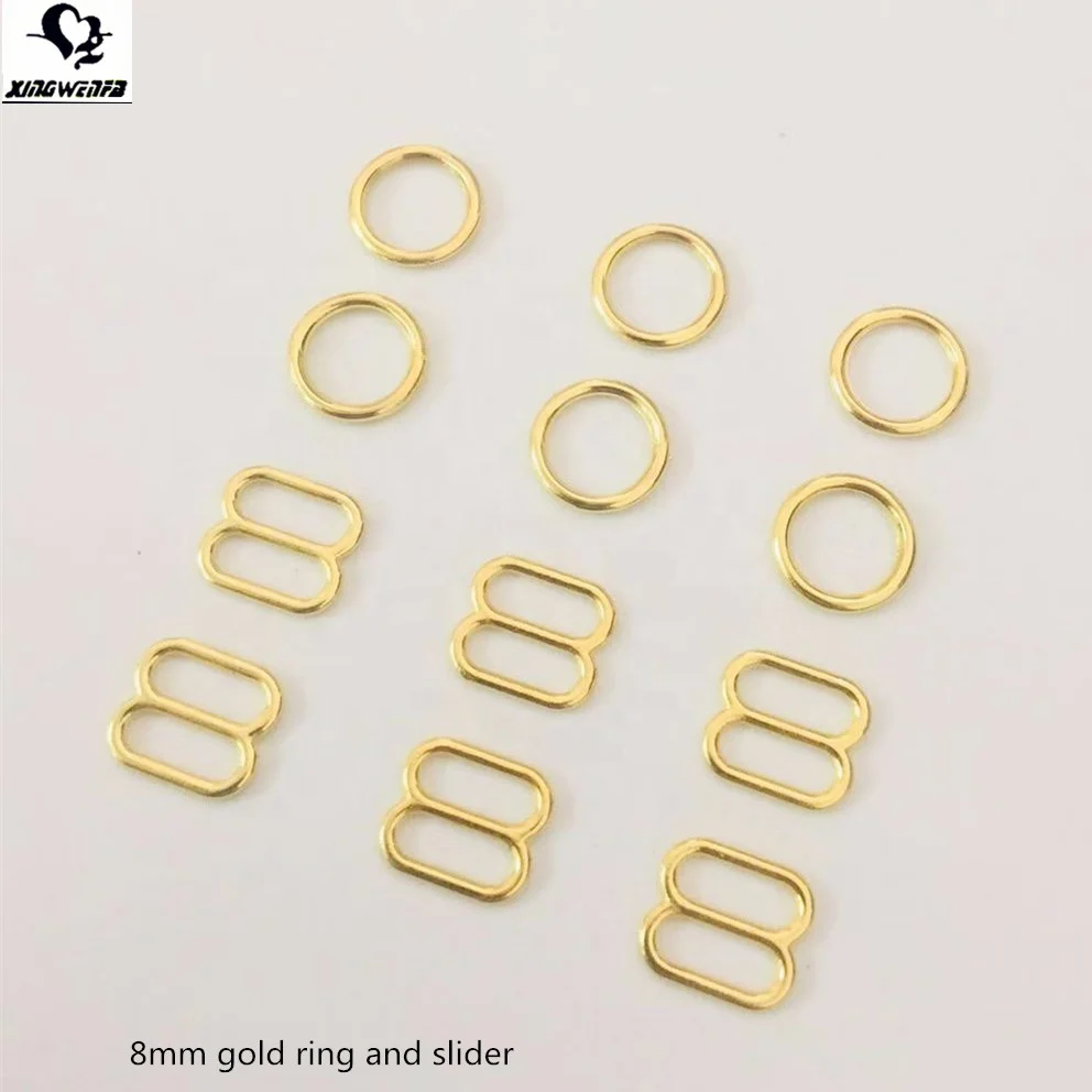 

Swimwear gold buckle  Gold plated zinc alloy bra strap ring and slider
