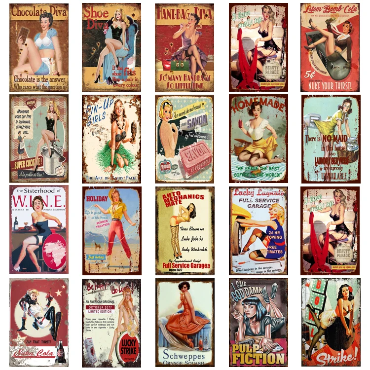 
Wholesale home pub bar wall decorative retro metal plaque vintage souvenir metal sign old funny metal signs pin up tin signs 