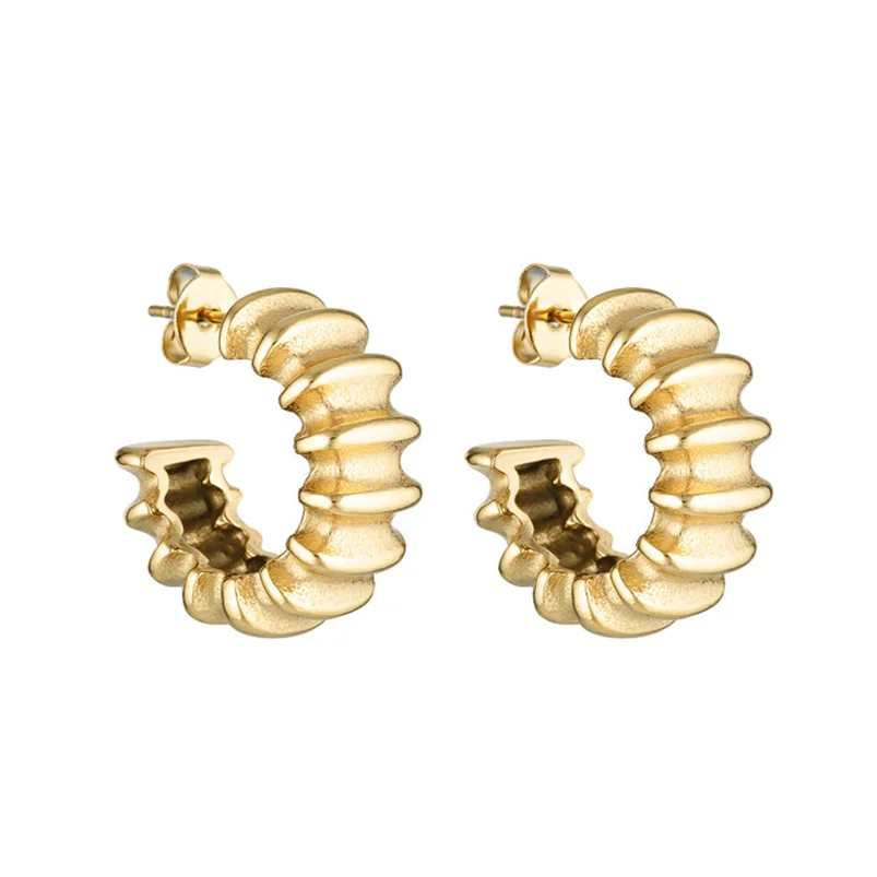 

Gemnel fashion jewellery 925 silver fashion earrings for women latest design gold hoop chunky statement earrings