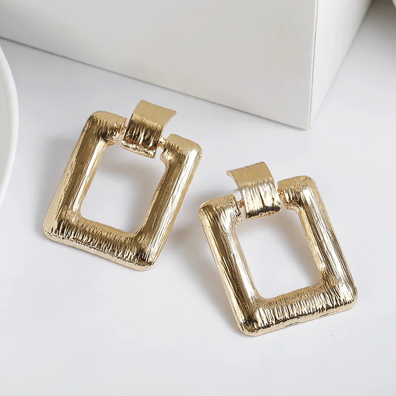 

Square earrings for women party engagement jewelry gold plated accessories