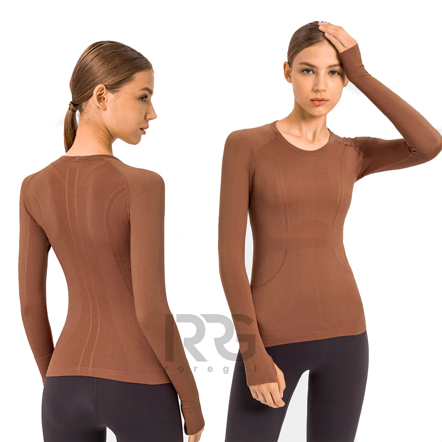 

2021 Autumn women's round neck sports T-shirt running fitness top lulu lemon Yoga T-shirt long sleeve tops, Customized color or in-stock color