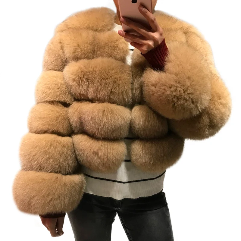 

Custom Wholesale Fox Fur Jacket Women Short Classic Lady Colorful Full Sleeve Real Fox Fur Coat