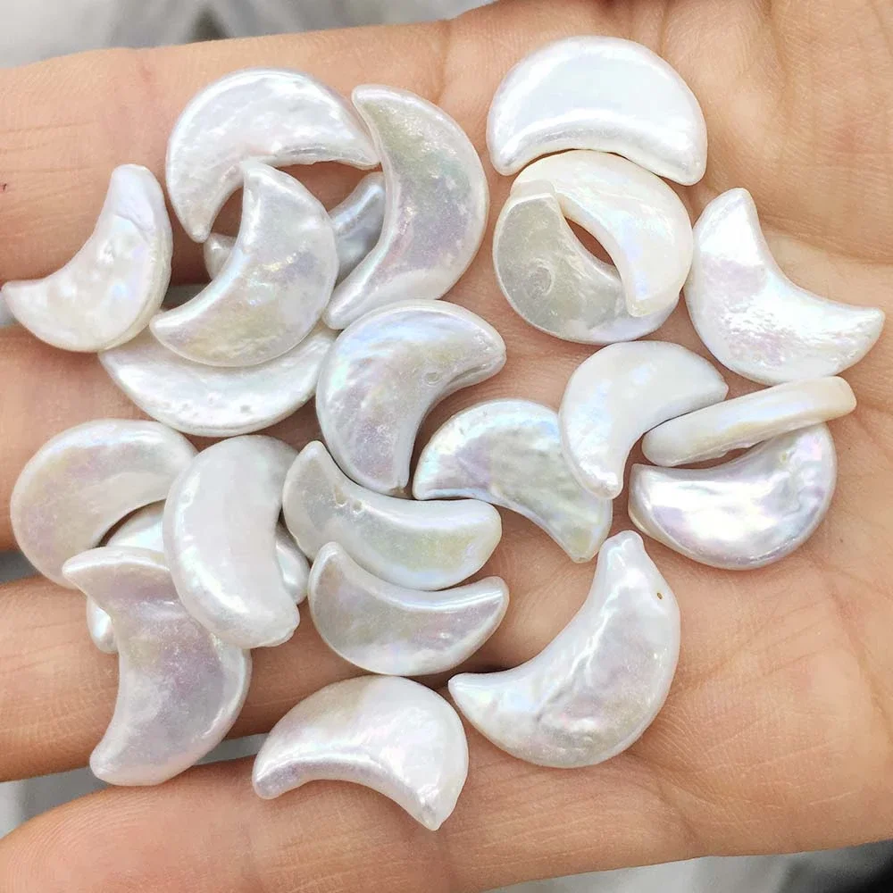 

19-26 mm Big MOON Baroque nature freshwater pearl with half hole DIY high luster PEARL