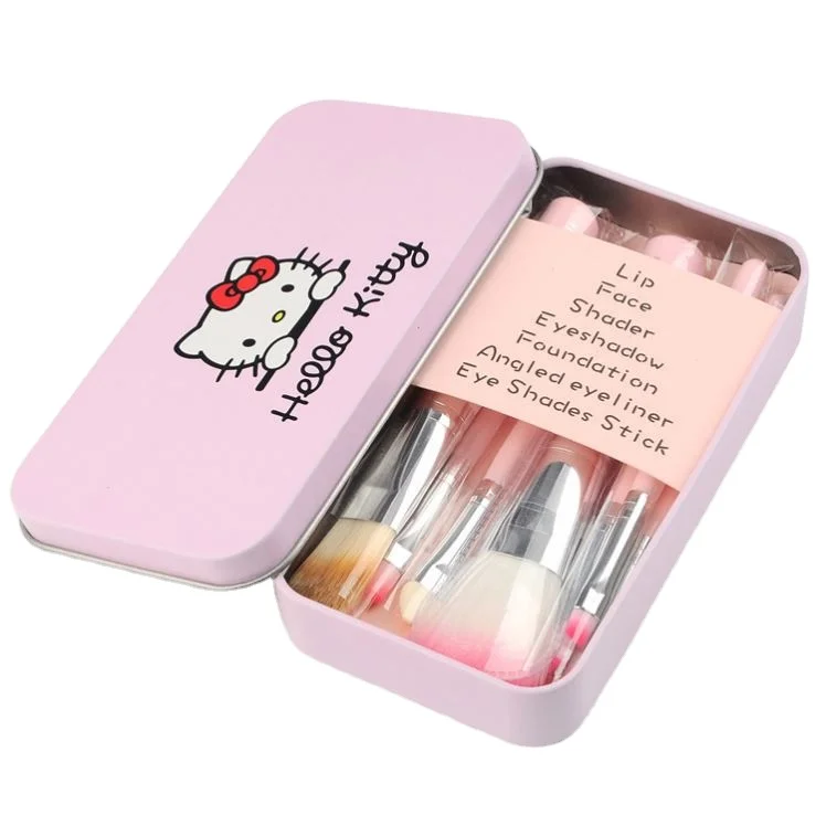 

Hot sales Cosmetics makeup Brush Sets pink Cute Design kitty 7 Pcs Makeup Brushes Set, Customized color