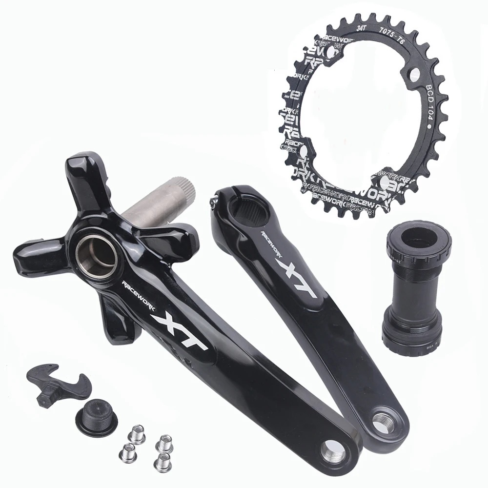 

Mountain Bike Disc XT Hollow One Piece Crank Bicycle 11 Speed 170/175mm Single Disc Bicycle cranks Mountain bike cranks Bicycle