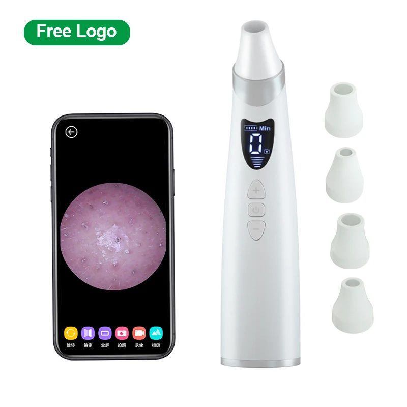 

Best Seller Factory OEM Electric nose blackhead Remover Vacuum with Camera blackhead remover vaccum blackhead removal products, White