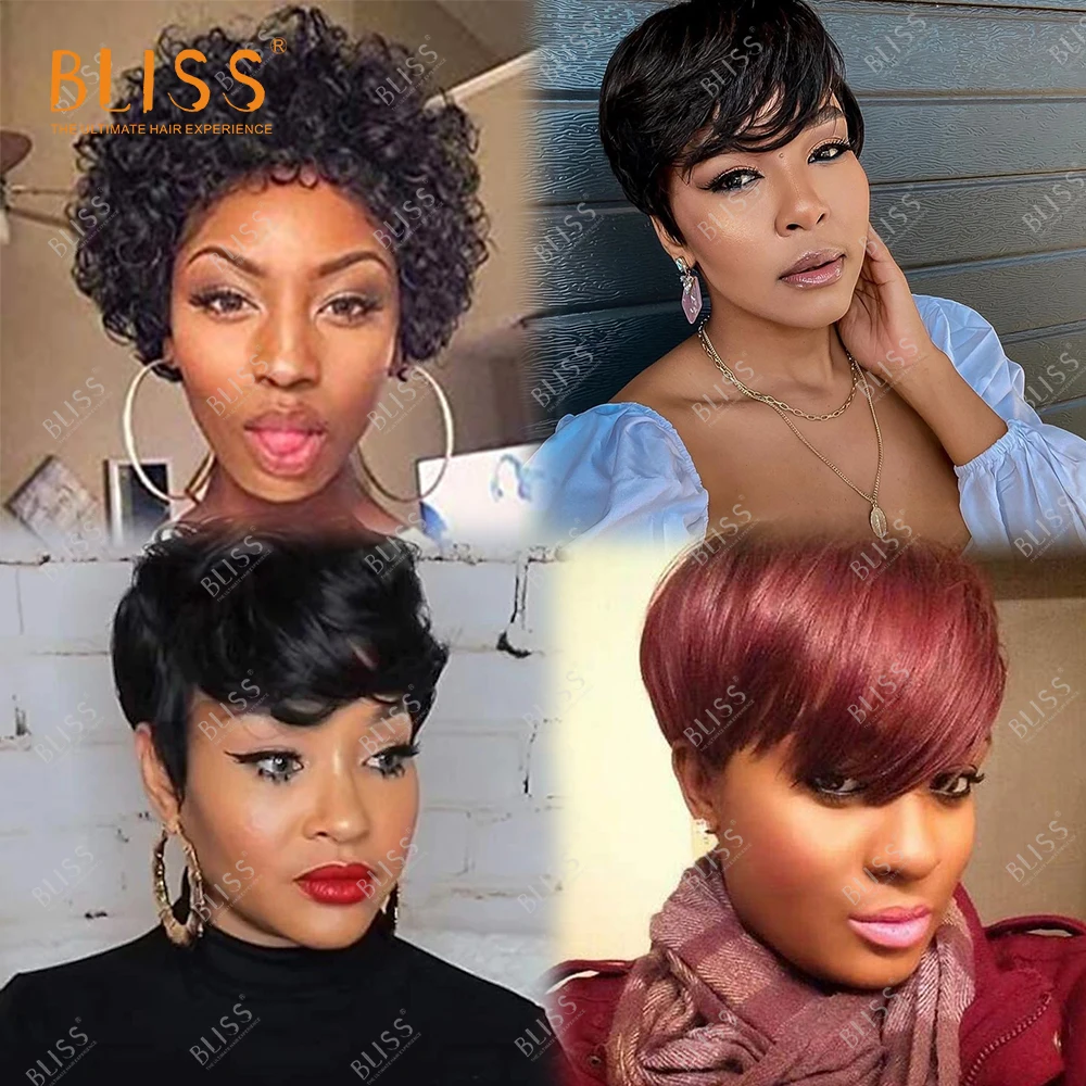 

Bliss Cheap Pixie Cut Short Wigs Factory Wholesale Short Human Hair Wigs For Black Women IN STOCKS