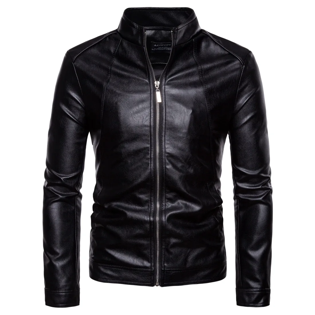 

Slim Fit Fashion Design Chaquetas Para Hombres Boys Classic Biker Waterproof Coat Jackets Men's Winter Leather, Black