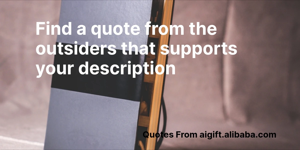 find a quote from the outsiders that supports your description