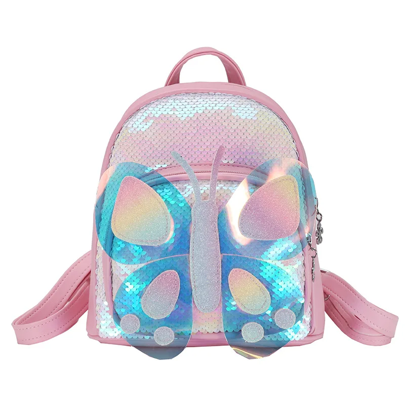 

New Fashion Mini Sequins Backpack Cute butterfly Kids School Bags Small School Backpack Sequin School Bags