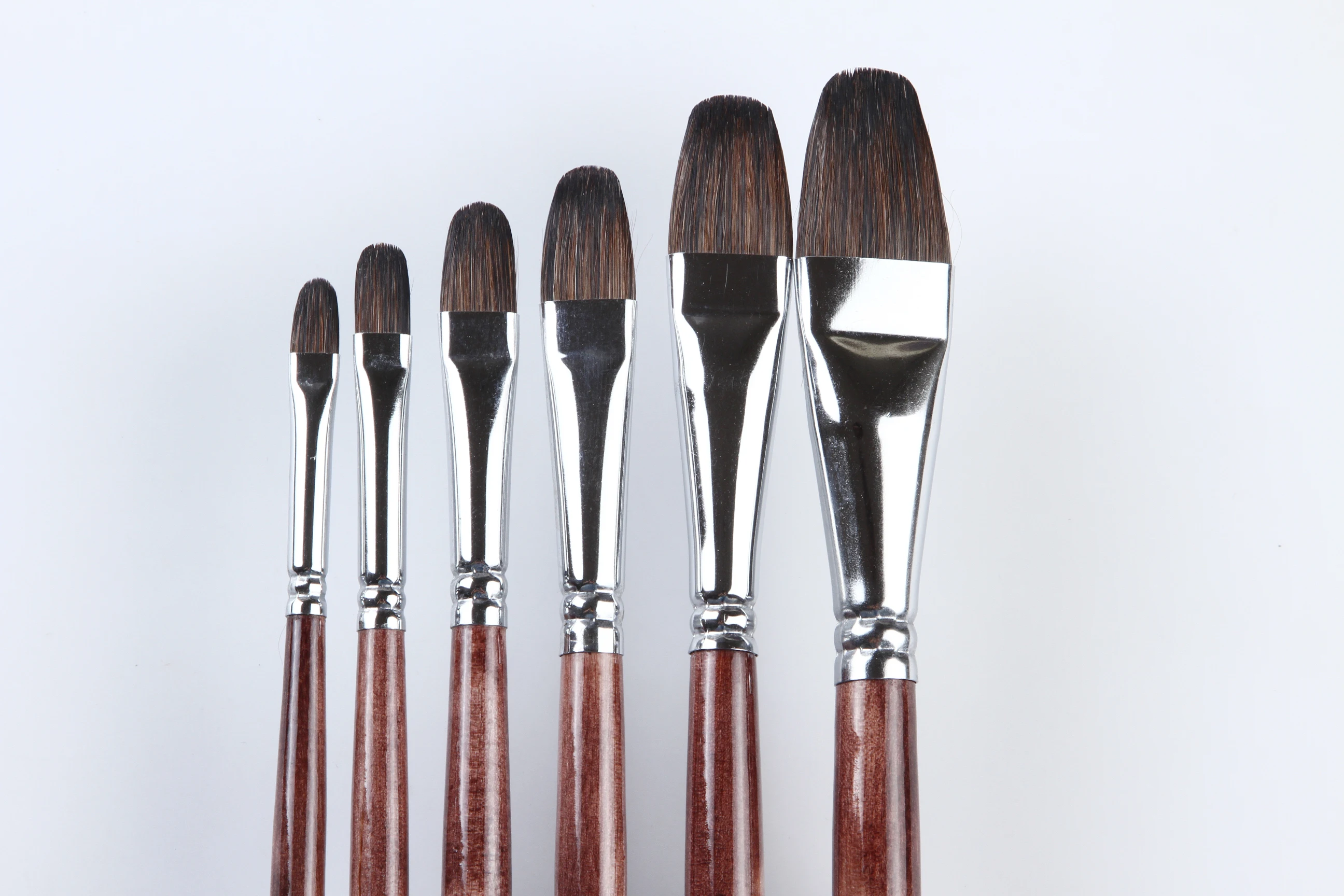 6 pcs filbert shape brush for artwork top quality professional