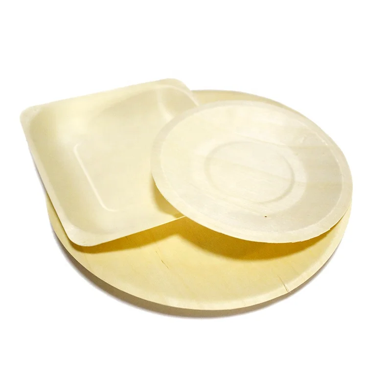 

Hot Selling Disposable Dinnerware Sets Bamboo plates Tableware Wooden Eco Friendly Party plates & dishes for weddings, Natural bamboo color