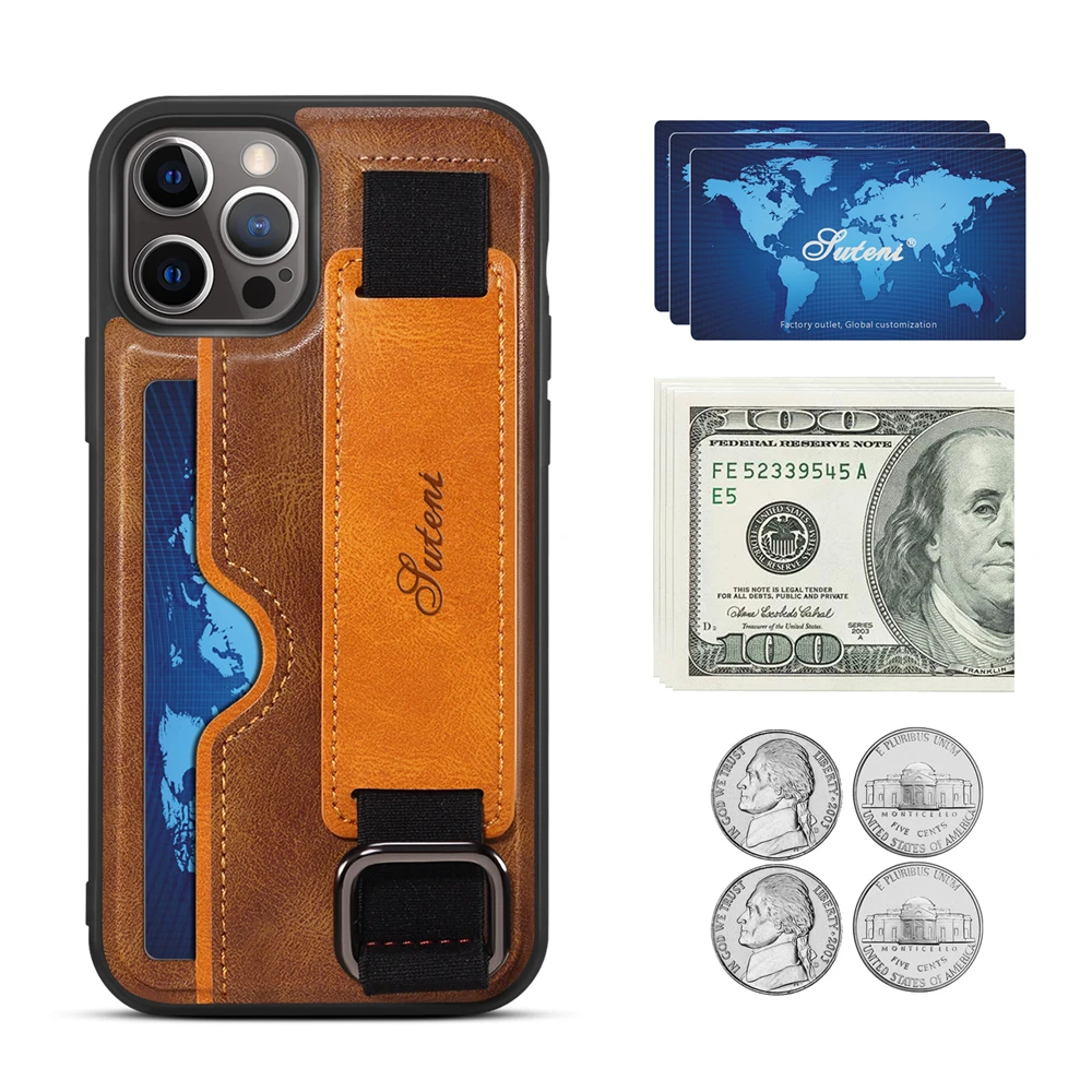 

Handmade luxury leather phone case wristlet phone case cool phone cases with card holder