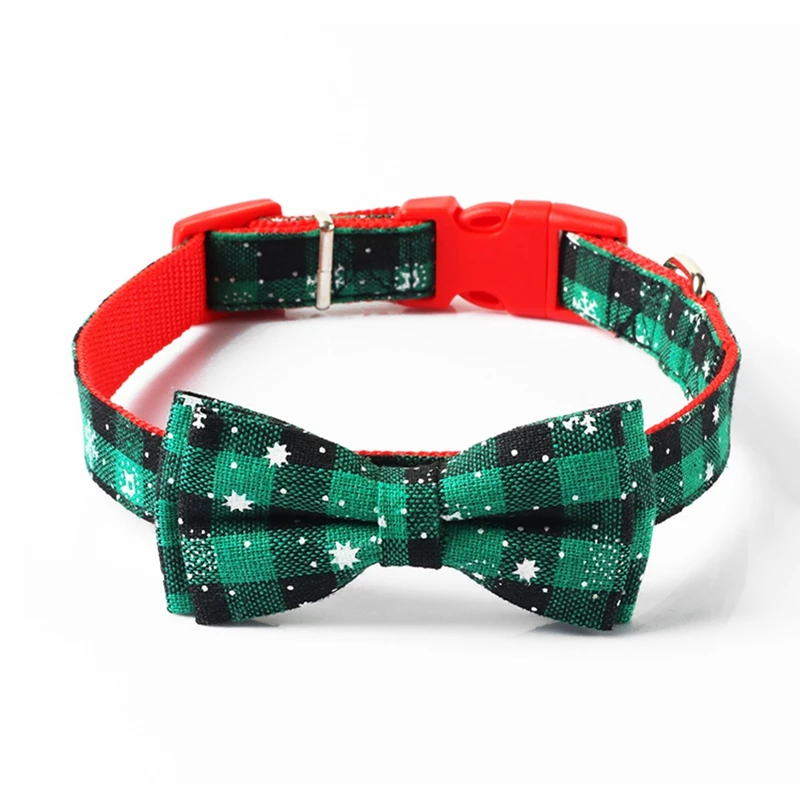 

Coleira Para Cachorro Pet Lattice Bow Removable Designers Luxury Hemp Japanese Tweed Christmas Dog Cat Collar, Red,green