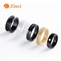 

China Factory Jewelry Wholesale Ready to Ship Custom Handmade Colorful Stone New Blank Ceramic Ring for Inlay