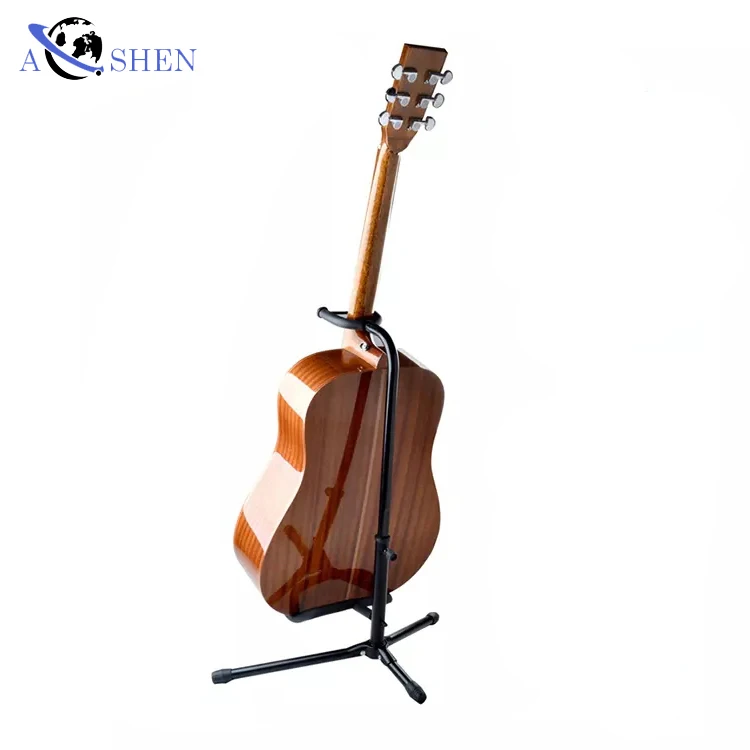 

Factory sale professional folding guitar stand Universal violin electric bass floor holder for musical display, Black