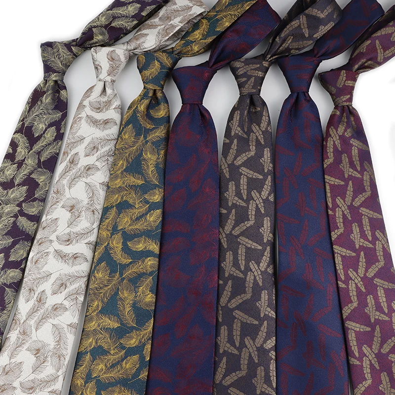 Burgundy Men's Tie Retro Groom's Wedding Tie Yarn-dyed Polyester Silk Business Tie