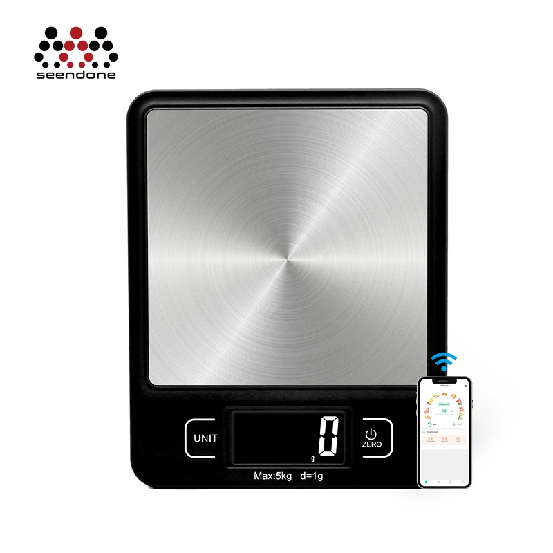 
5Kgs Digital Small Bluetooth Food Portable Nutritional Electronic Rechargeable Kitchen Weighing Scale 