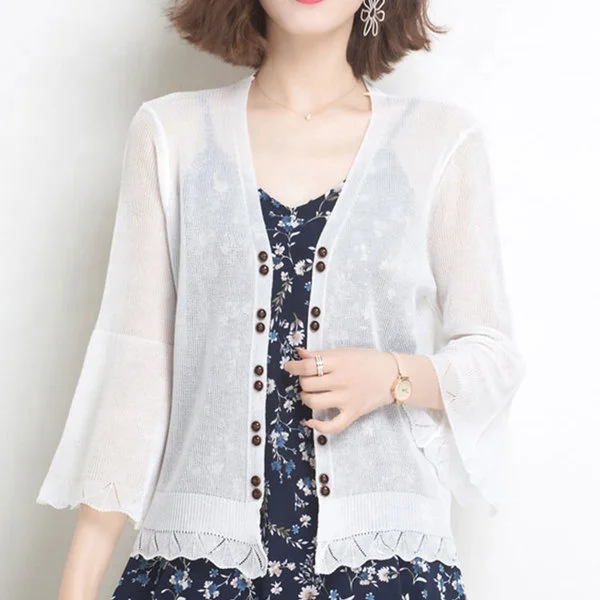 

Ice Silk Knitted Coat Small Cardigan Short Women's Jacket