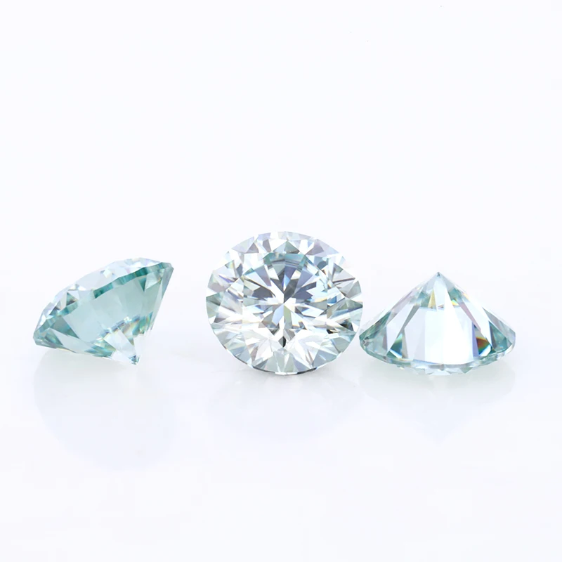 

starsgem Moissanite cheapest price see light blue Moissanite Round Bottom Bluish Moissanite