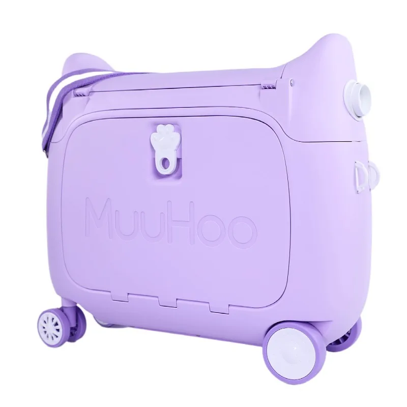 

MUUHOO Cute 20" Animal Kids Small Suitcase Pp Ride On Child Luggage Carton Trolley School Bag Suitcase Carry-on Normal Lock, Blue