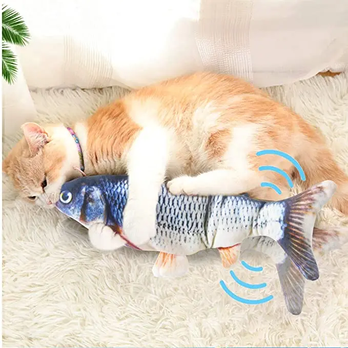 

Cat Chew Toys Moving Fish, Simulation Realistic Electric Doll Fish, Wiggle Catnip Toys for Cat Exercise Kicker Biting, Customized