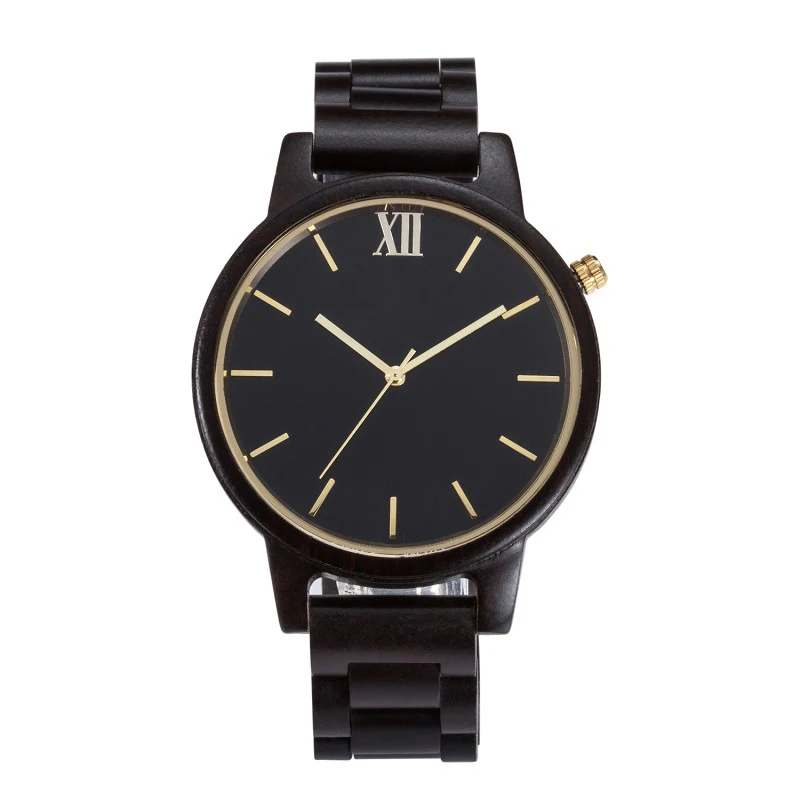 

2019 Latest Design of Wooden Quartz Wrist Watch for Men and Women, Black