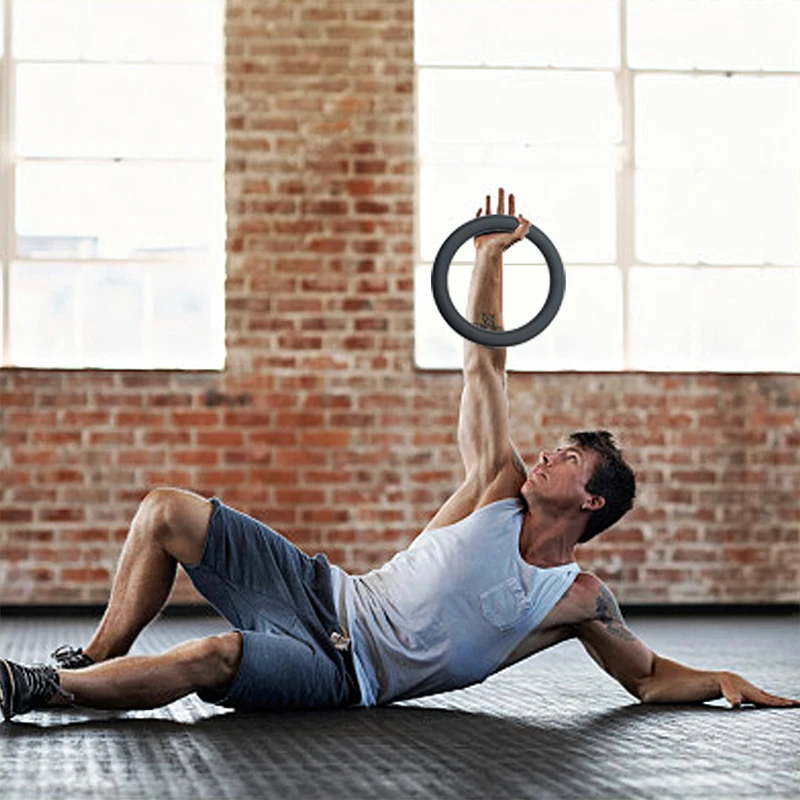 

RTS Gray Multifunction Fitness Circle Silicone Yoga Strength Training Iron Dumbbell Ring