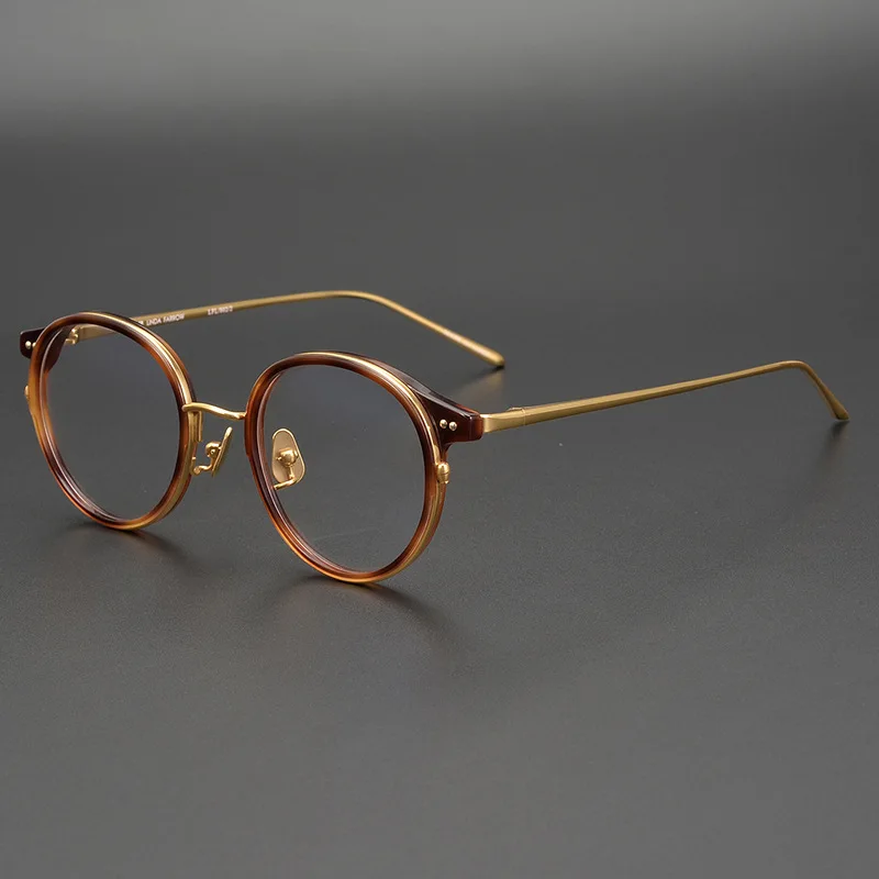 

Fashion Handmade Thin Acetate Design Round Eyeglasses Optical Eyewear Over Size Prescription Glasses Frames