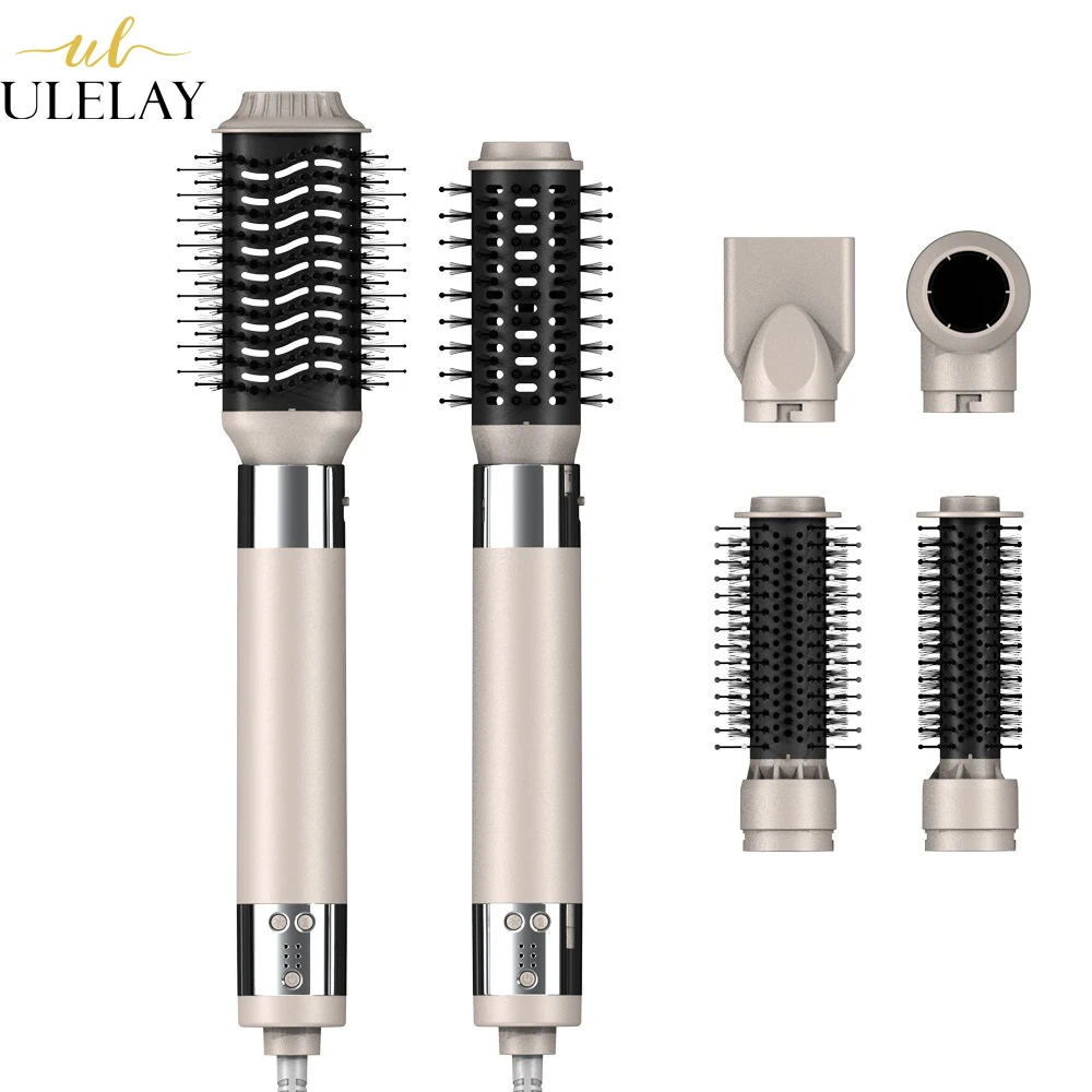 

Ulelay Salon Automatic air wrap Hot air Hair Blow dryer brush set 5 in 1 straightener Comb Styler Curler Accessories Equipment