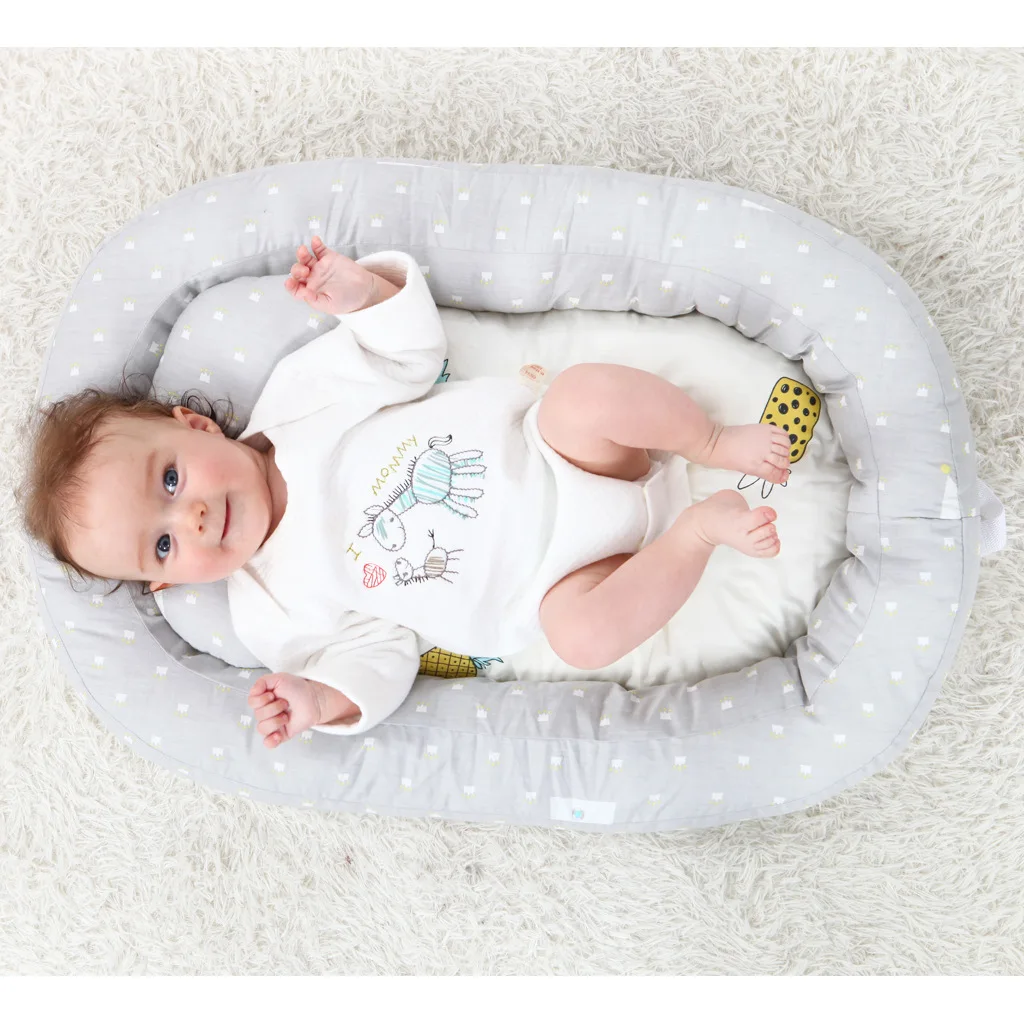 

Newborn Sleep Bionic Cribs Outdoor Portable Oval Toddler Bed Pure Cotton Multipurpose Infant Cots Soft Comfortable Washable