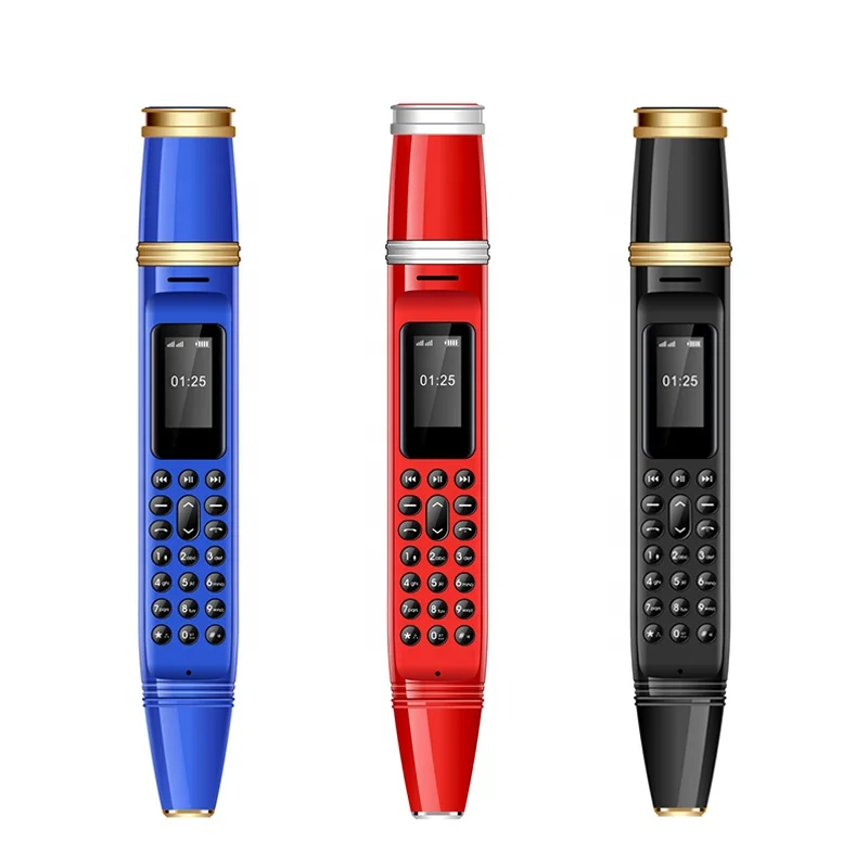 

Stylish pen type dual card 0.96 inch mini mobile phone with fan and write features small phone