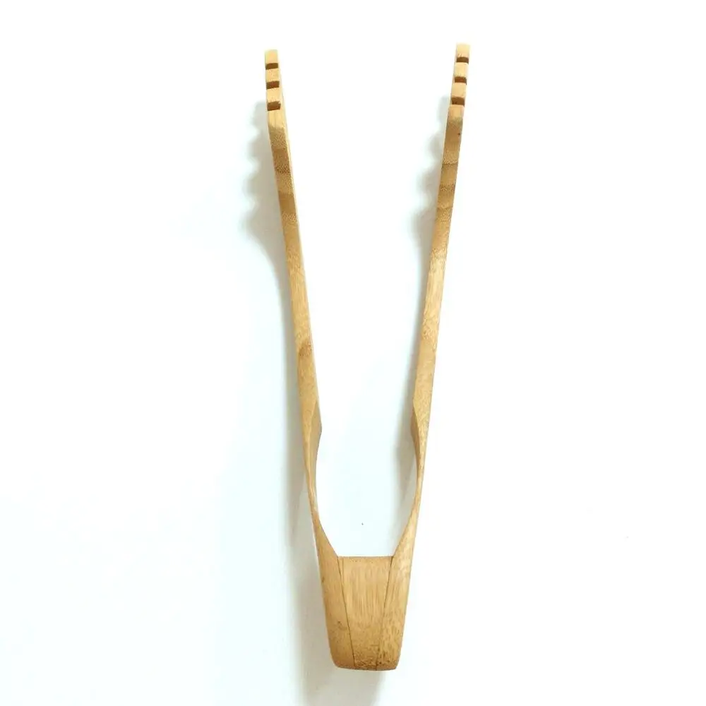 

2-Pack 9.5-Inch Bamboo Kitchen Tongs Toast Tongs bamboo wood food tongs, Natural and carbonizted