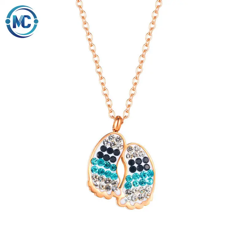 

2021 Individual Crystal footprint stainless steel necklace woman Accessories