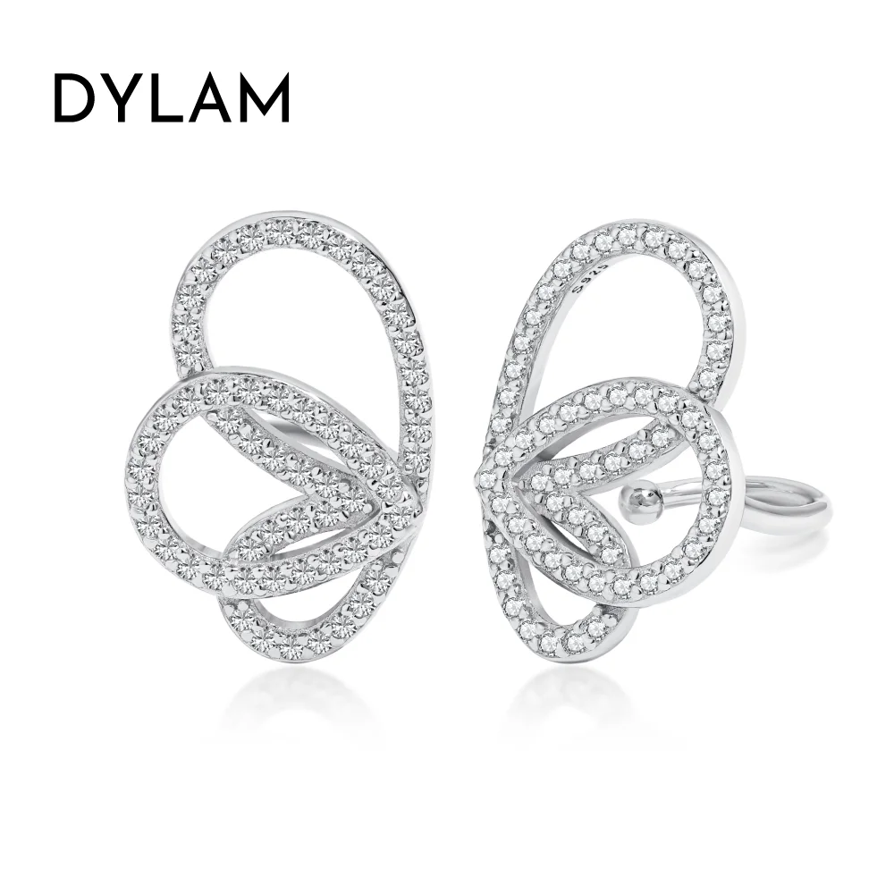 Dylam Butterfly Earrings CZ Silver Butterfly 18K Gold Plated Tiny Stud Earring for Girl Diamond Stud Earrings for Women