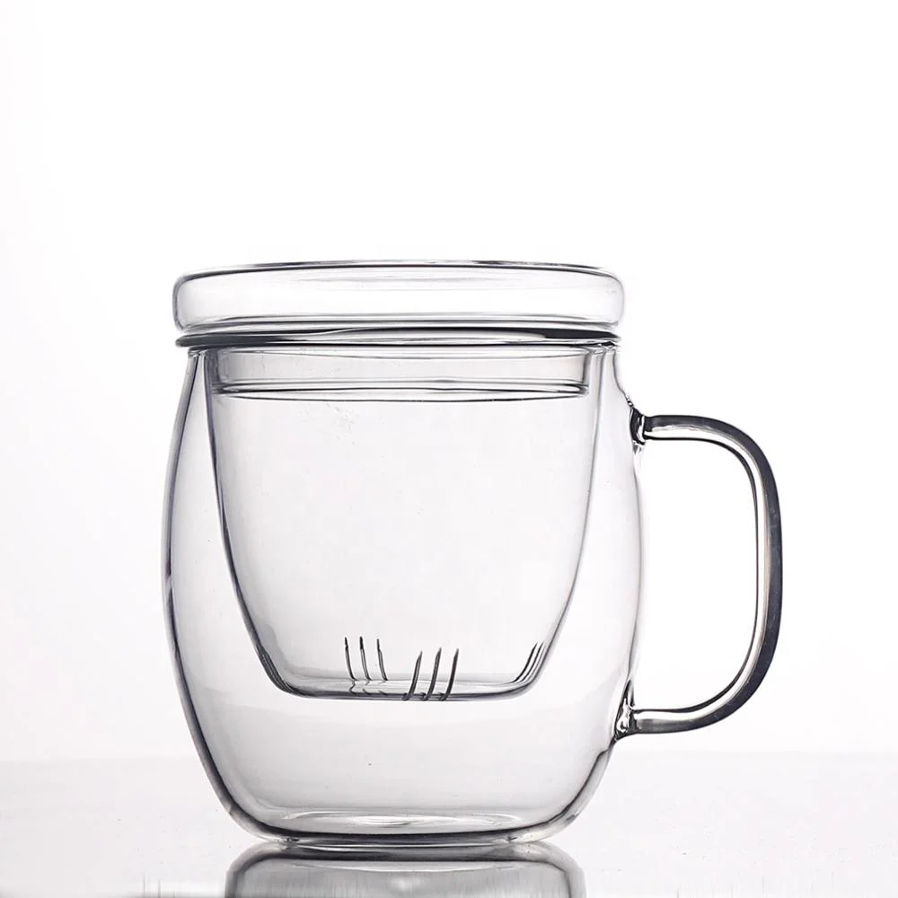 

Pyrex Glass Brewing Tea Cup Tea Infuser Mug Loose Leaf Flower Tea Coffee Maker With Infuser Strainer, Transparent