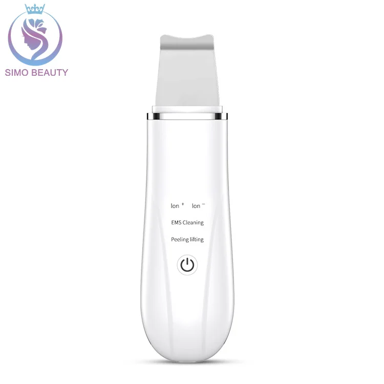 

Skin Lifting Deep Pore Cleaning Facial Ultrasonic Peeling Scrubber Spatula Beauty Machine, White