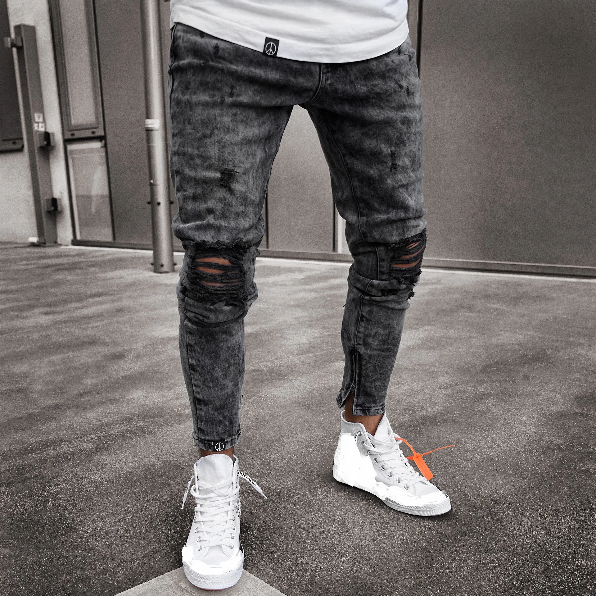 

or61730b Wholesale fashionable stretchy jeans men high quality hot sale jean pants for male, Black