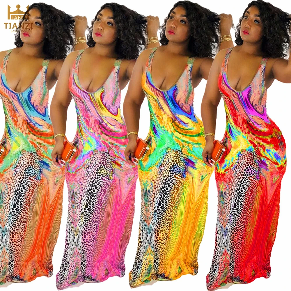 

Y4307 - women fashion colorful printed long maxi dresses