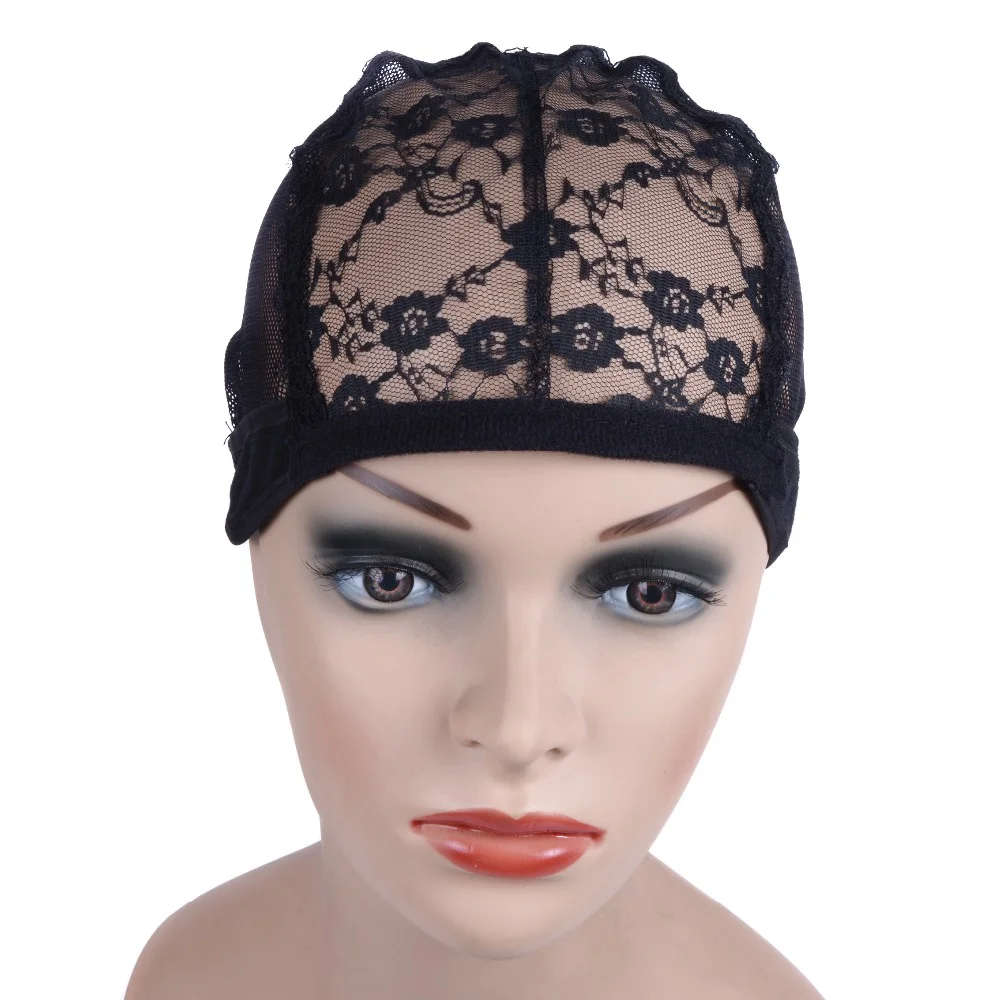 

Wholesale Good Quality Adjustable Strap Weaving Cap Glueless Wig Caps Hair Net Black Wig Cap for Making Wigs