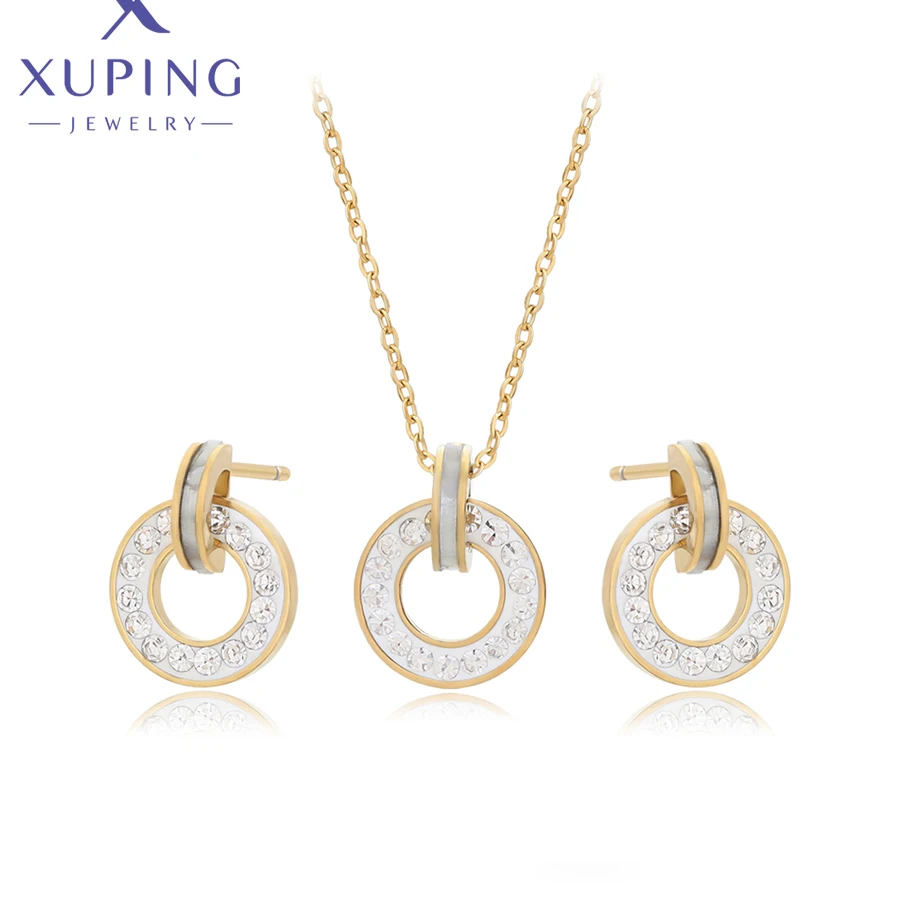 

T000716196 Xuping jewelry newest trending item beautiful 14k gold jewelry set Stainless Steel Jewelry